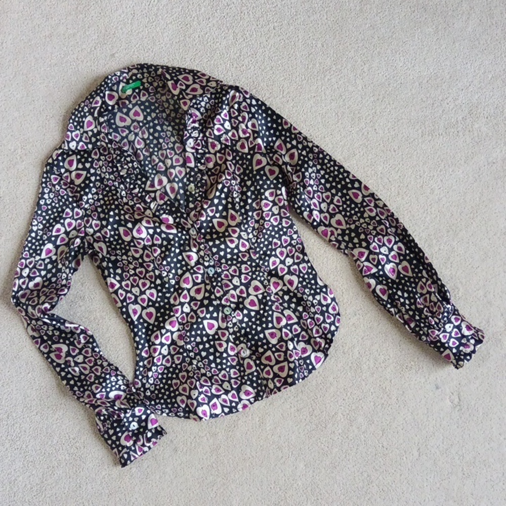 🪇2for$15 Ptp18" Satin Black and Pink Women's Top